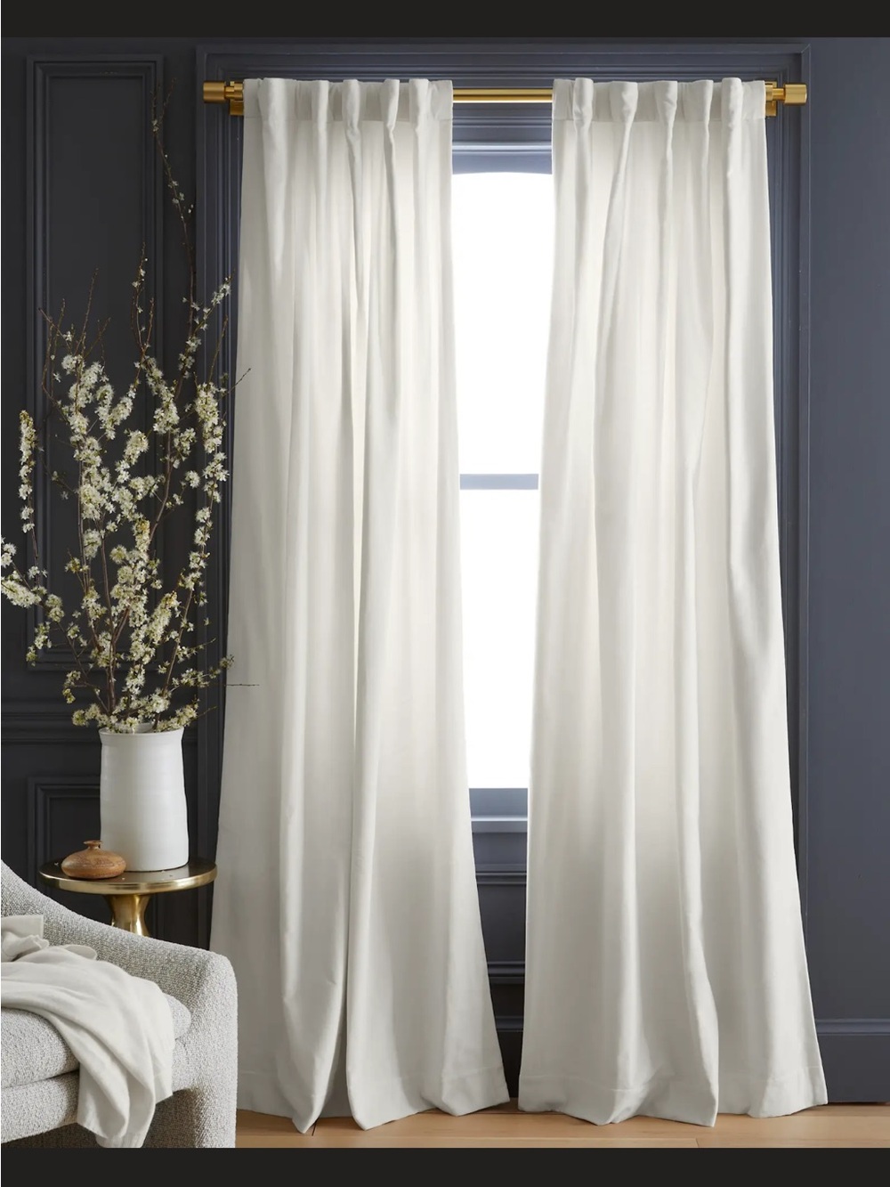 Quince Cotton Velvet Curtain Single Panel 48x84